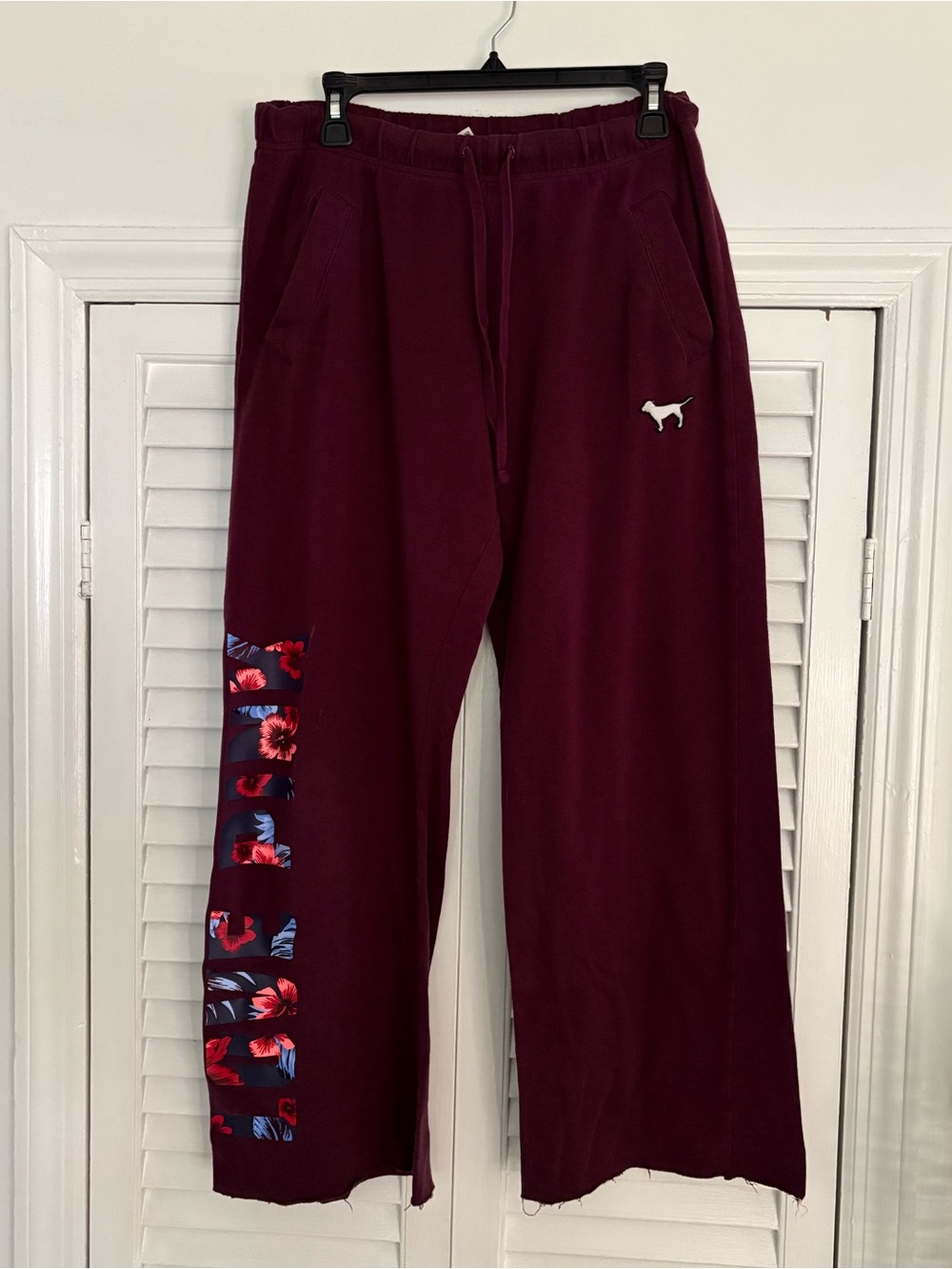 PINK Victoria's Secret Maroon Wide-Leg Sweatpants